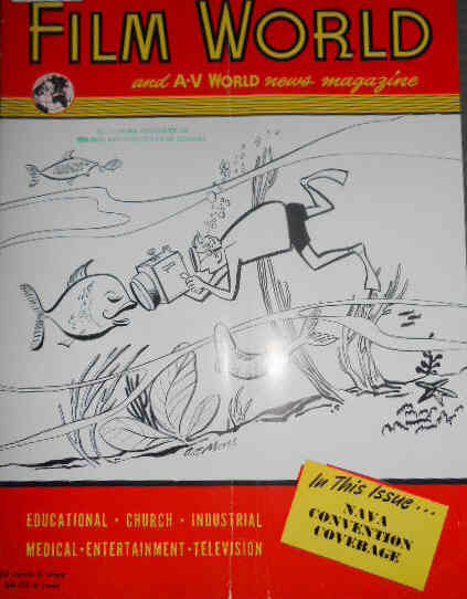 FILM WORLD AND AV WORLD NEWS magazine side cover August 1955