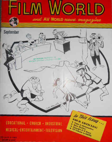 FILM WORLD AND AV WORLD NEWS magazine side cover September 1955