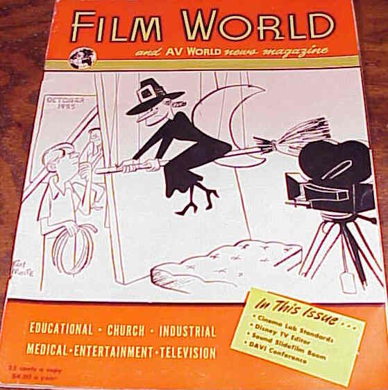 FILM WORLD AND AV WORLD NEWS magazine side cover October 1955
