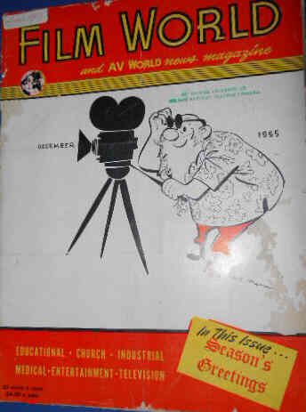 FILM WORLD AND AV WORLD NEWS magazine side cover December 1955