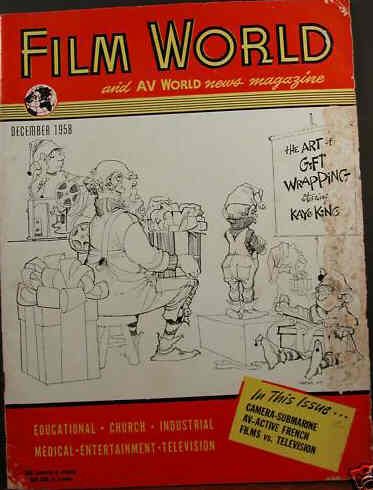 FILM WORLD AND AV WORLD NEWS magazine side cover  Vol 14 # 12 December 1958
