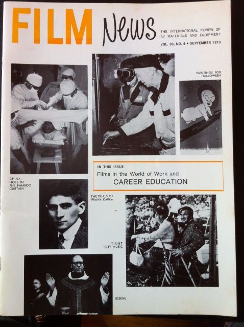 FILM NEWS (AV) magazine side cover  Vol 30 # 4 September 1973