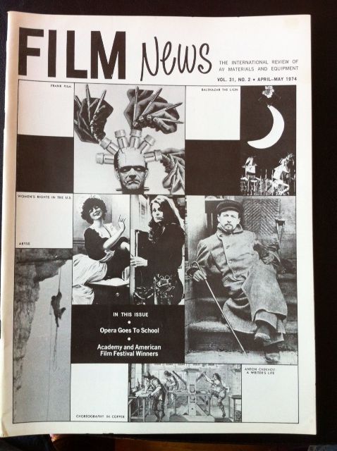 FILM NEWS (AV) magazine side cover  Vol 31 # 2 April/May 1974
