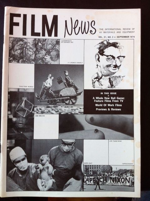 FILM NEWS (AV) magazine side cover  Vol 31 # 3 September 1974