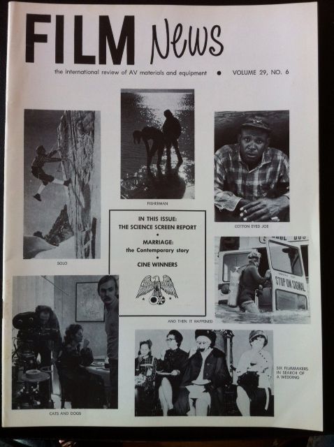 FILM NEWS (AV) magazine side cover  Vol 29 # 6 December 1972