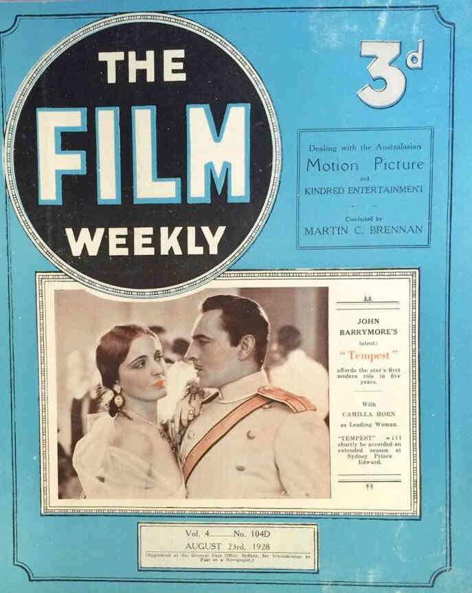 FILM WEEKLY (AUSTRALIA) magazine side cover Issue 104 23 August 1928