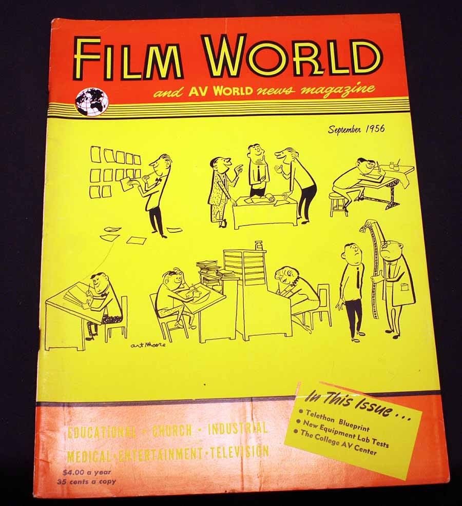 FILM WORLD AND AV WORLD NEWS magazine side cover September 1956