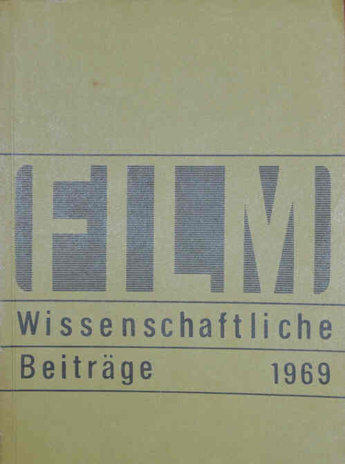 FILMWISSENSCHAFTLICHE BEITRAGE magazine side cover  1969