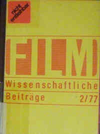 FILMWISSENSCHAFTLICHE BEITRAGE magazine side cover Issue 2  1977