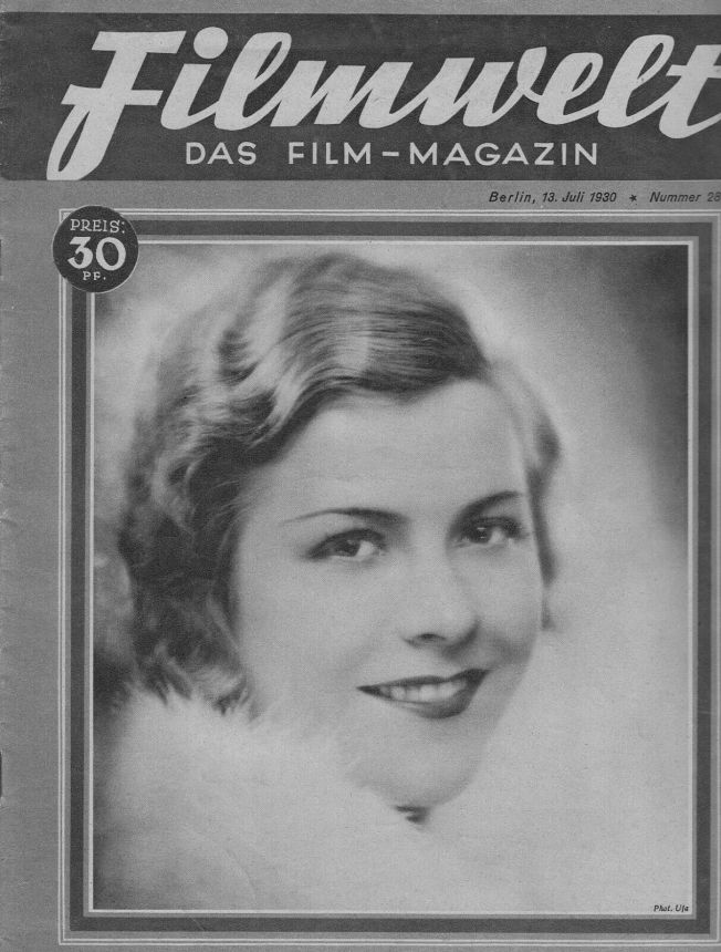 FILMWELT magazine side cover Issue 28 13 July 1930