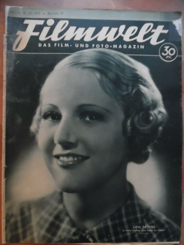 FILMWELT magazine side cover Issue 31 30 July 1933