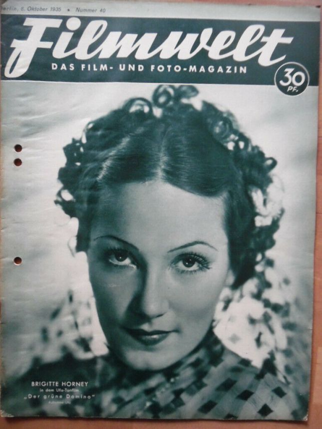FILMWELT magazine side cover Issue 40 6 October 1935