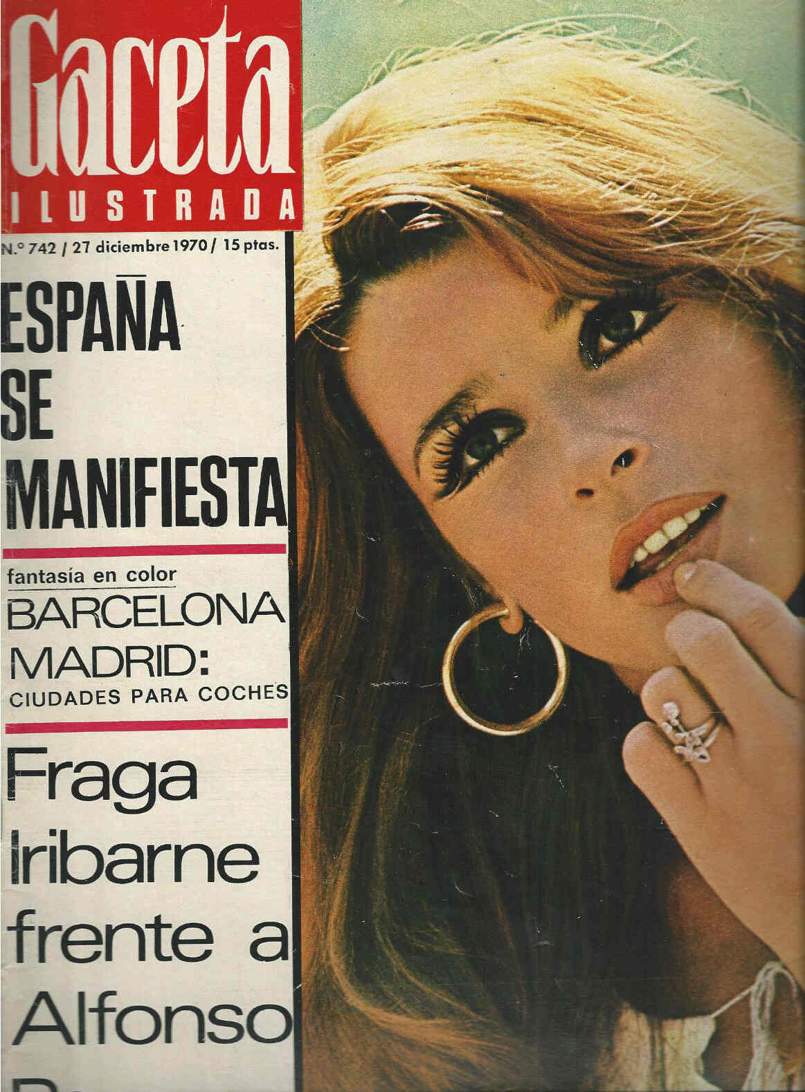 GACETA ILUSTRADA magazine side cover Issue 742 27 December 1970