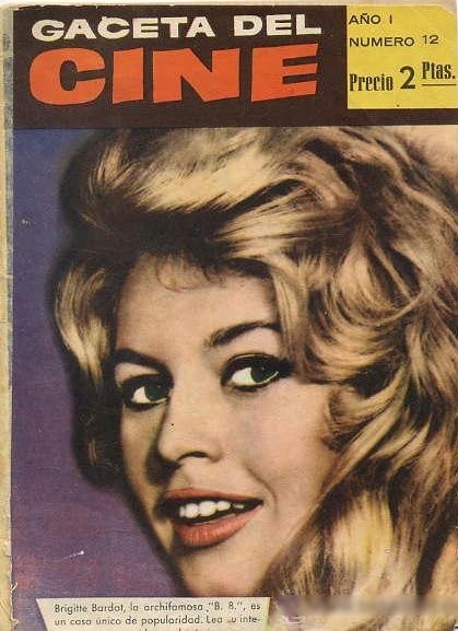 GACETA DEL CINE magazine side cover Issue 12  1960