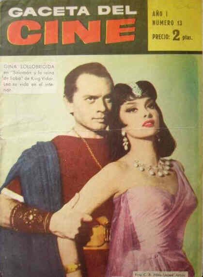 GACETA DEL CINE magazine side cover Issue 13  1960