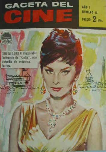 GACETA DEL CINE magazine side cover Issue 14  1960