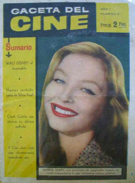 GACETA DEL CINE magazine side cover Issue 5 March 1960