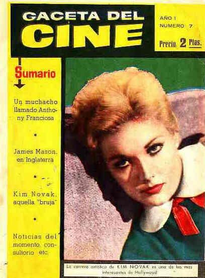 GACETA DEL CINE magazine side cover Issue 7 18 March 1960