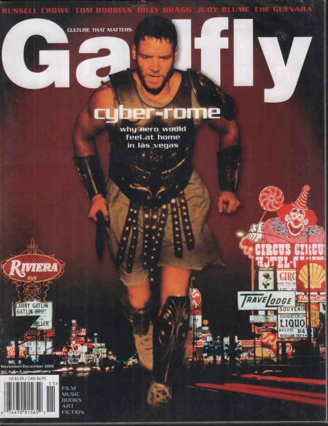 GADFLY magazine side cover  November/December 2000