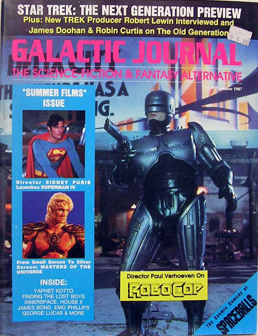 GALACTIC JOURNAL magazine side cover Issue 23 Summer 1987
