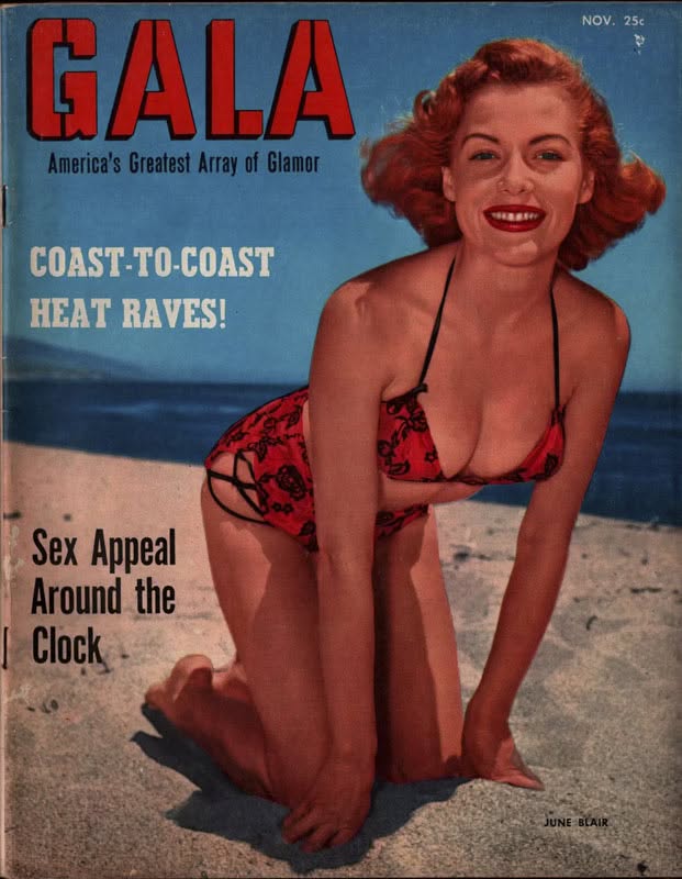 GALA (USA) magazine side cover  November 1956