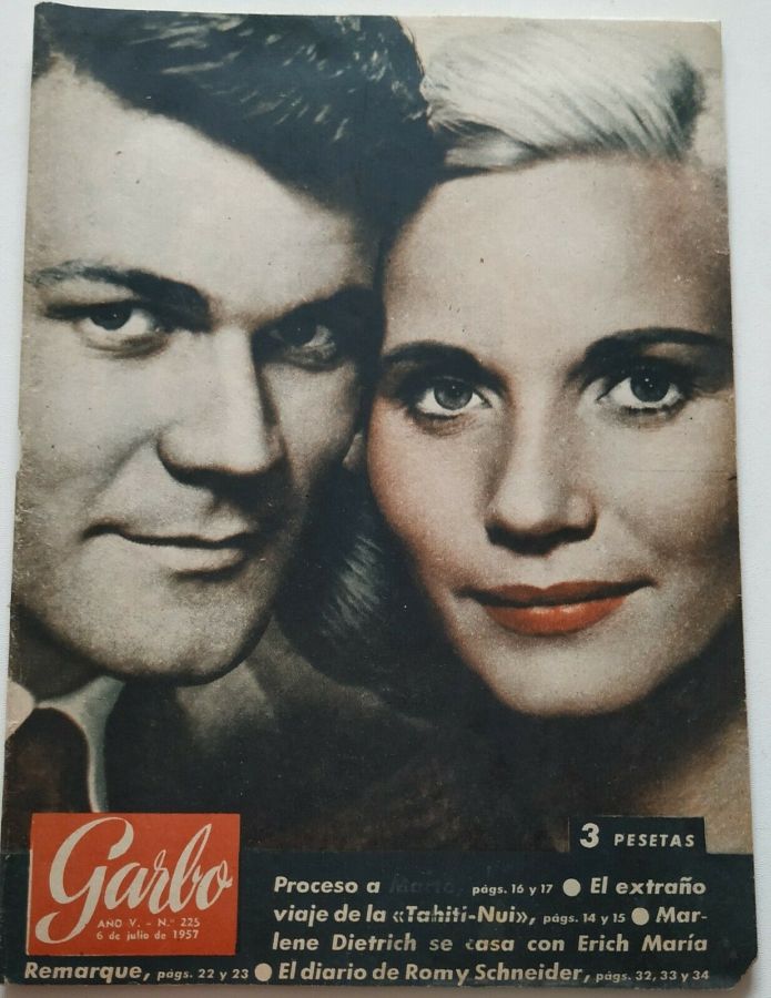 GARBO magazine side cover Issue 225 6 July 1957
