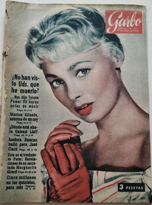 GARBO magazine side cover Issue 297 22 November 1958