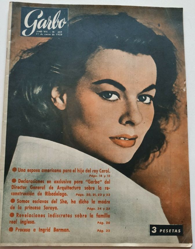 GARBO magazine side cover Issue 307 31 January 1959