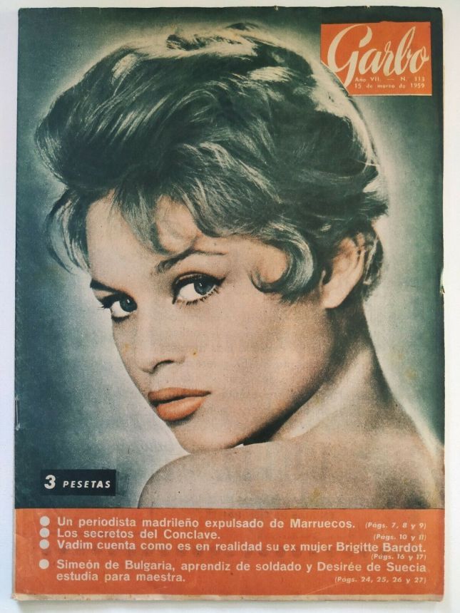 GARBO magazine side cover Issue 313 15 March 1959
