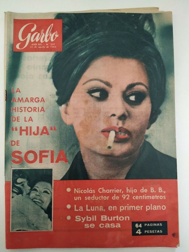 GARBO magazine side cover Issue 597 22 August 1964