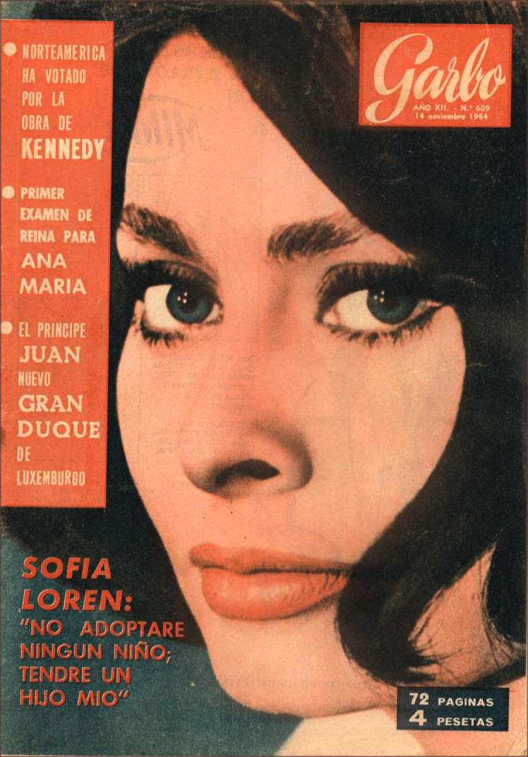 GARBO magazine side cover Issue 609 14 November 1964