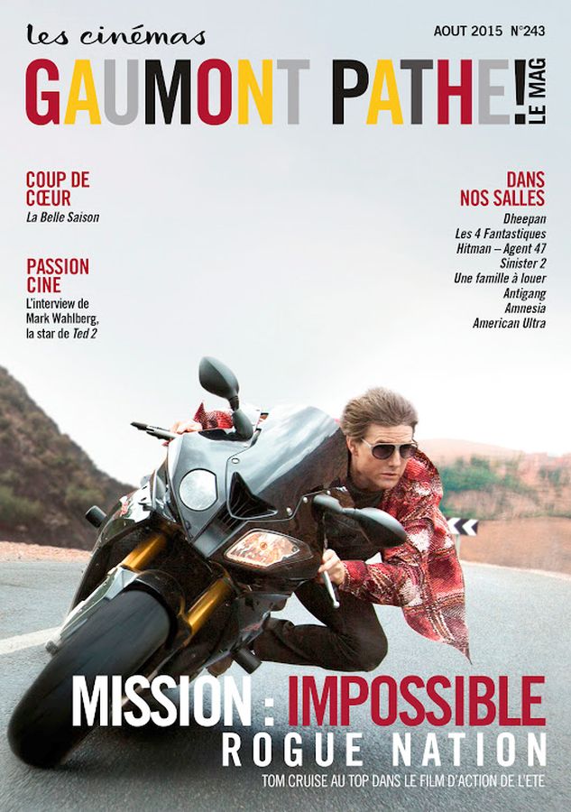CINEMAS GAUMONT PATHE magazine side cover Issue 243 August 2015