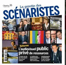 GAZETTE DES SCENARISTES | LA magazine side cover Issue 35 October 2008