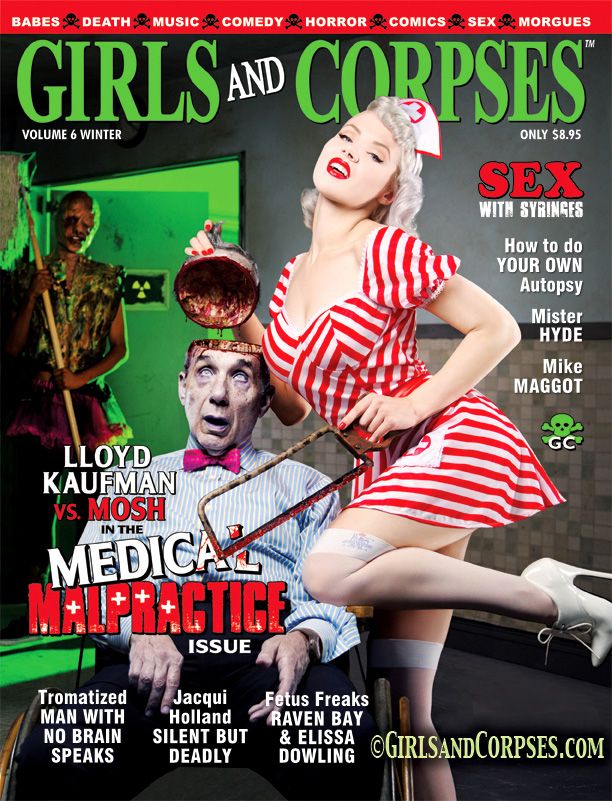 GIRLS AND CORPSES magazine side cover Issue 18 Winter 2012