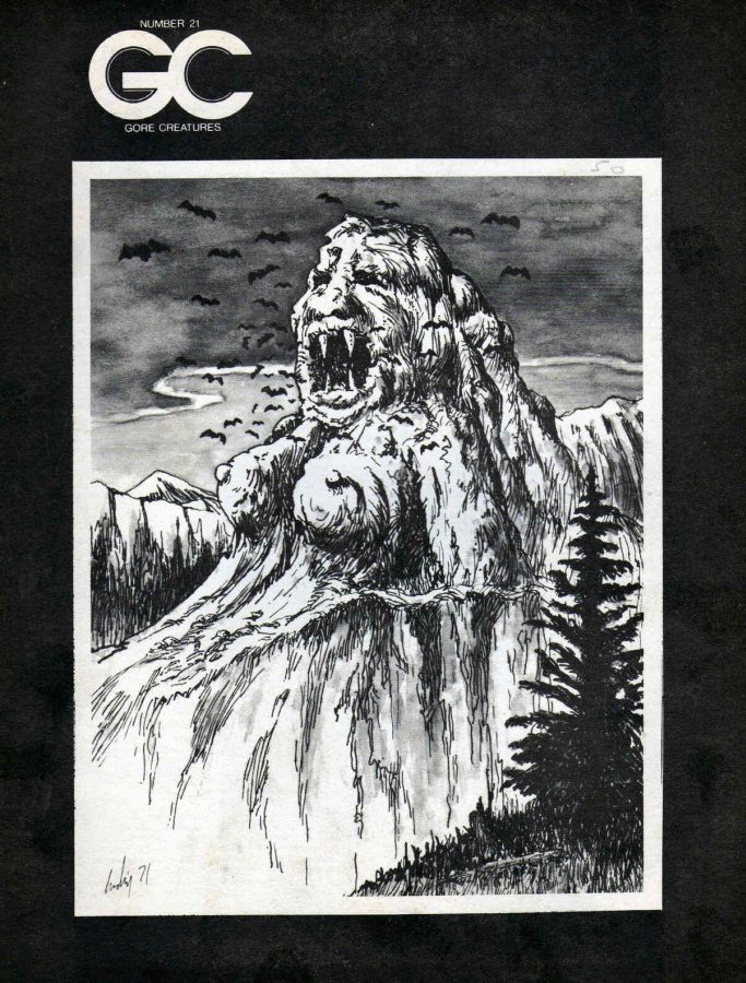 GORE CREATURES magazine side cover Issue 21  1972