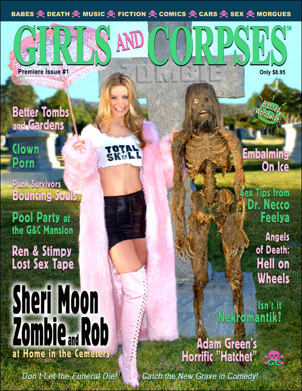 GIRLS AND CORPSES magazine side cover Issue 1 February 2007