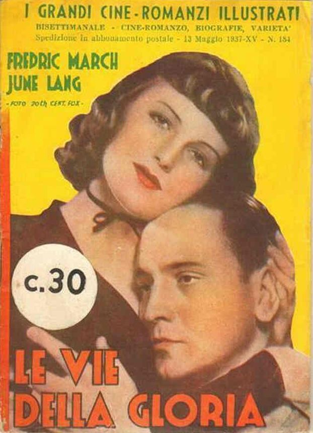 GRANDI CINE-ROMANZI ILLUSTRATI | I magazine side cover Issue 184 13 May 1937