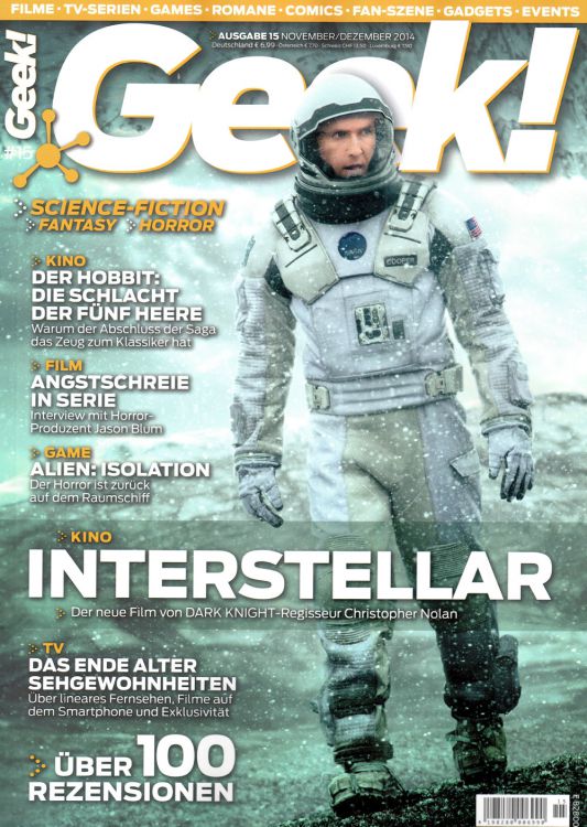 GEEK (De) magazine side cover Issue 15 November/December 2014