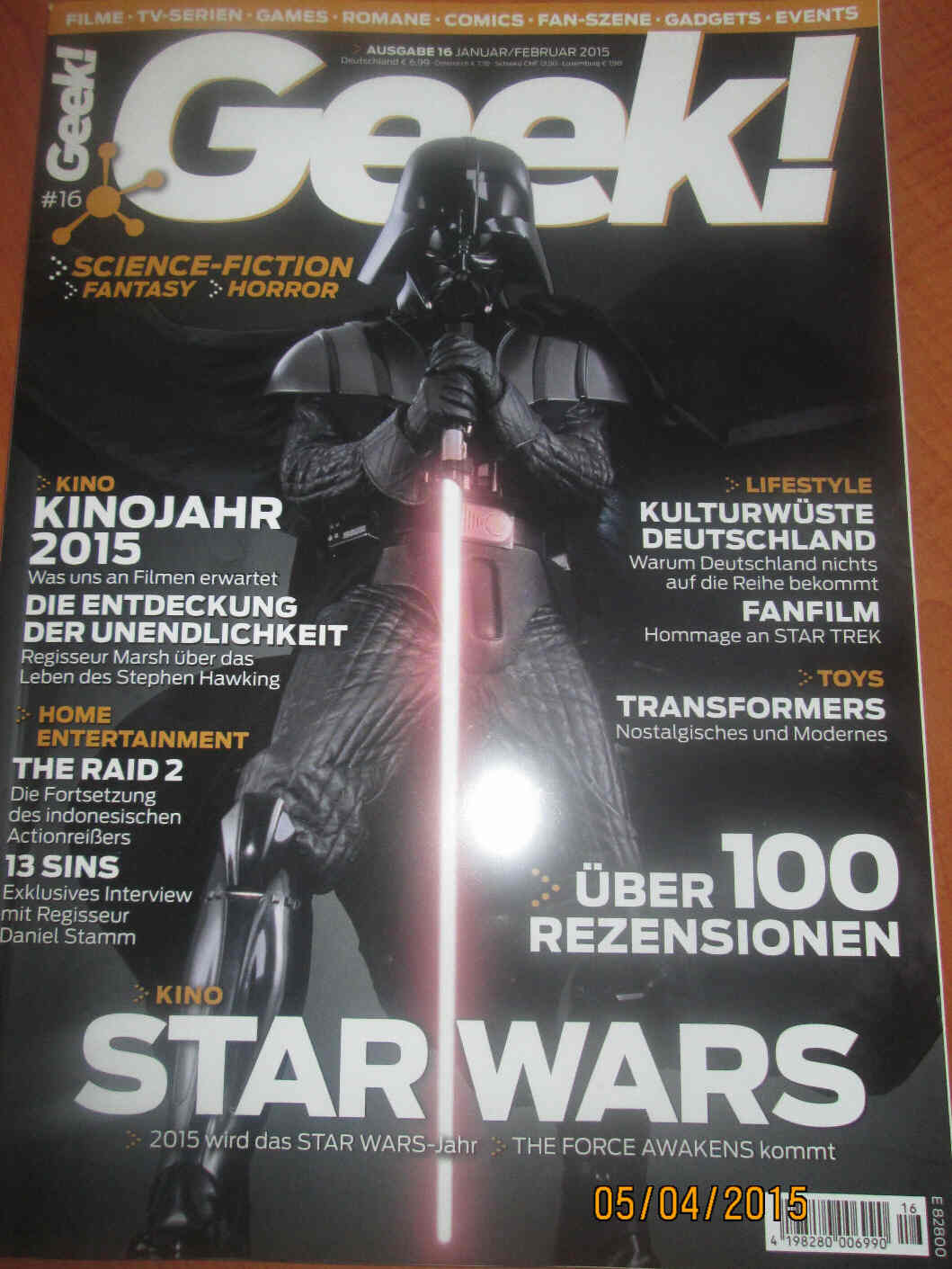 GEEK (De) magazine side cover Issue 16 January/February 2015