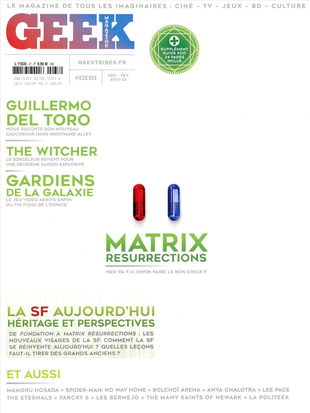 GEEK (FRANCE) magazine side cover Issue 37  December 2021/ February 2022 