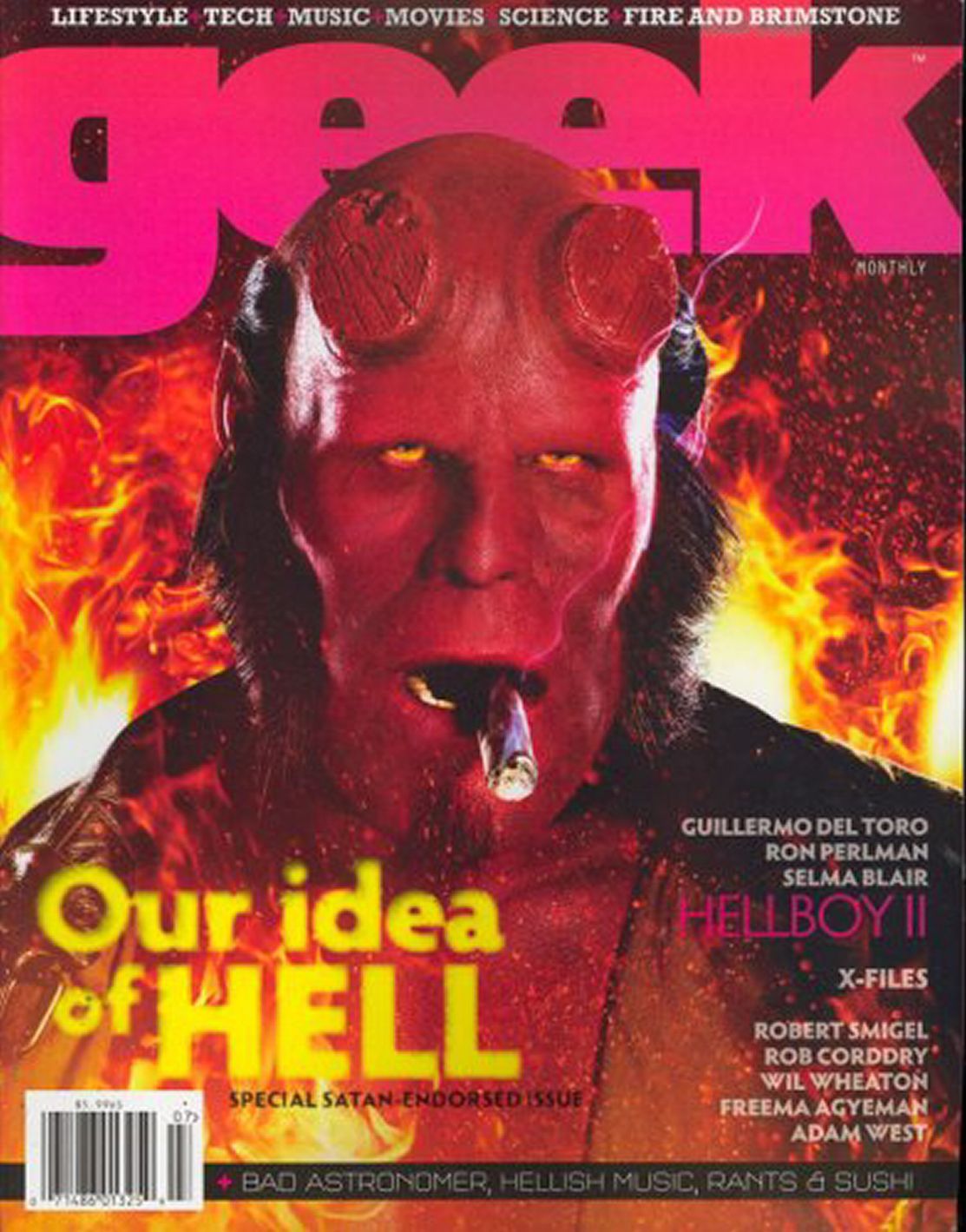 GEEK MONTHLY magazine side cover  July 2008