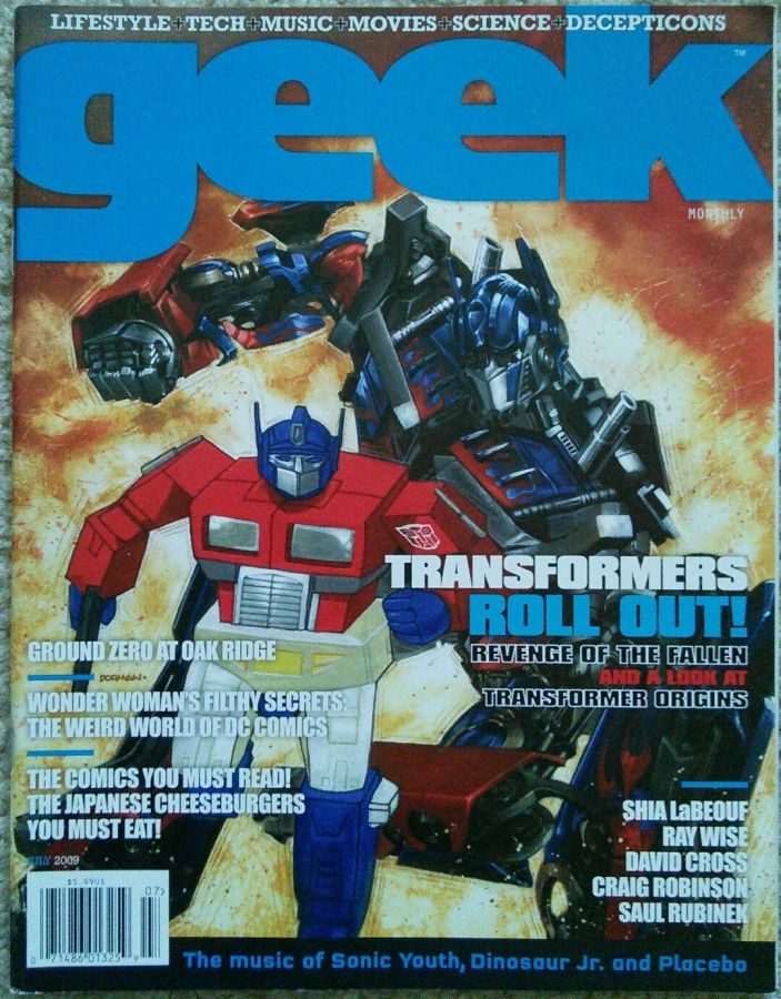 GEEK MONTHLY magazine side cover July 2009