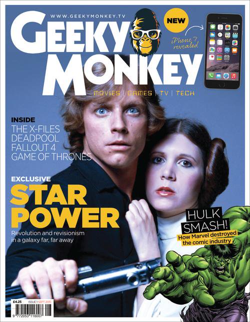 GEEKY MONKEY magazine side cover Issue 1 September 2015