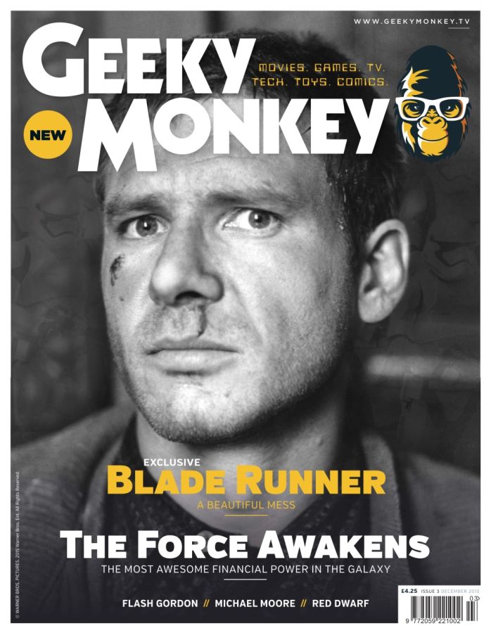 GEEKY MONKEY magazine side cover Issue 3 December 2015