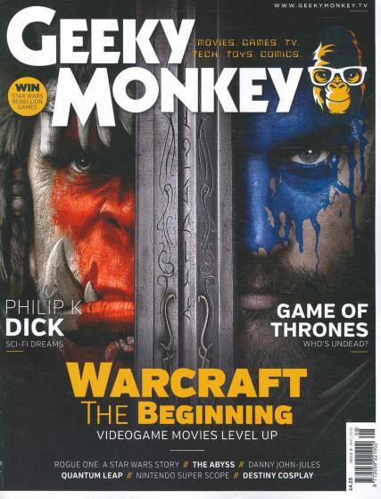 GEEKY MONKEY magazine side cover Issue 8 May 2016