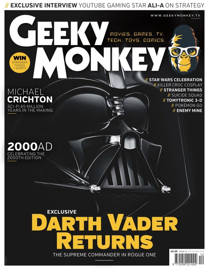 GEEKY MONKEY magazine side cover Issue 12 September 2016