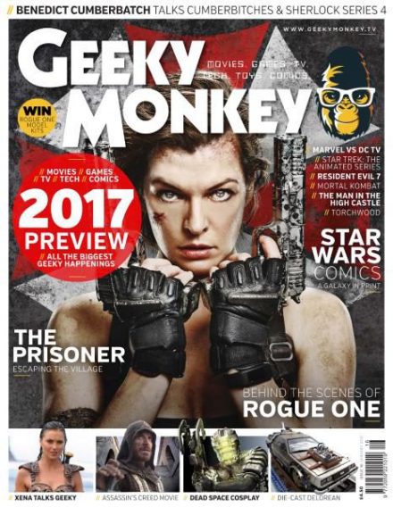 GEEKY MONKEY magazine side cover Issue 16 January 2017