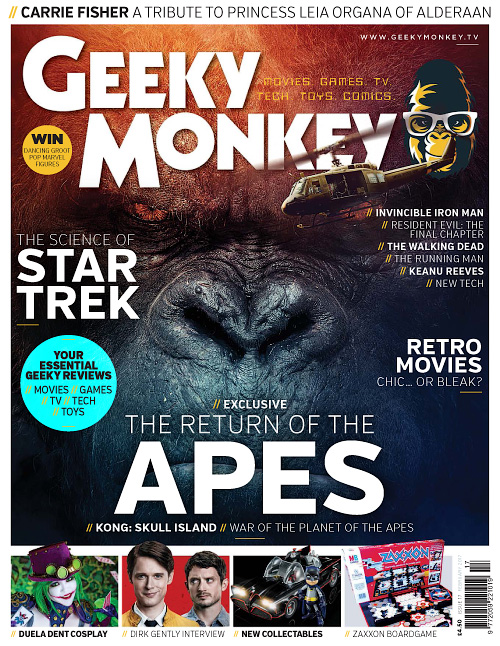 GEEKY MONKEY magazine side cover Issue 17 February 2017