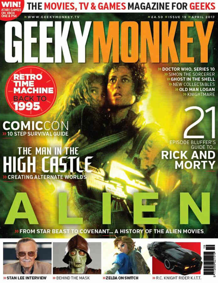 GEEKY MONKEY magazine side cover Issue 19 April 2017
