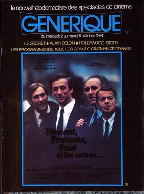 GENERIQUE (70s) magazine side cover Issue 1 2 October 1974